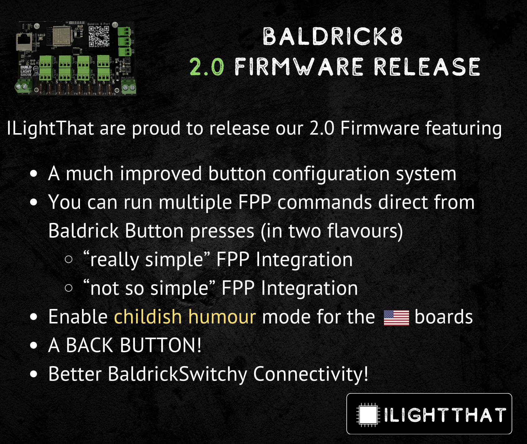 Baldrick8 2.0 firmware release