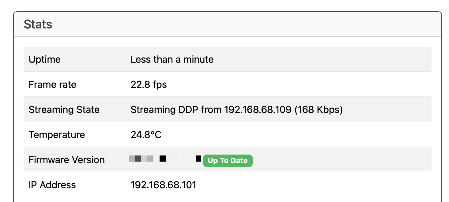 Baldrick8 Web Interface Stats 